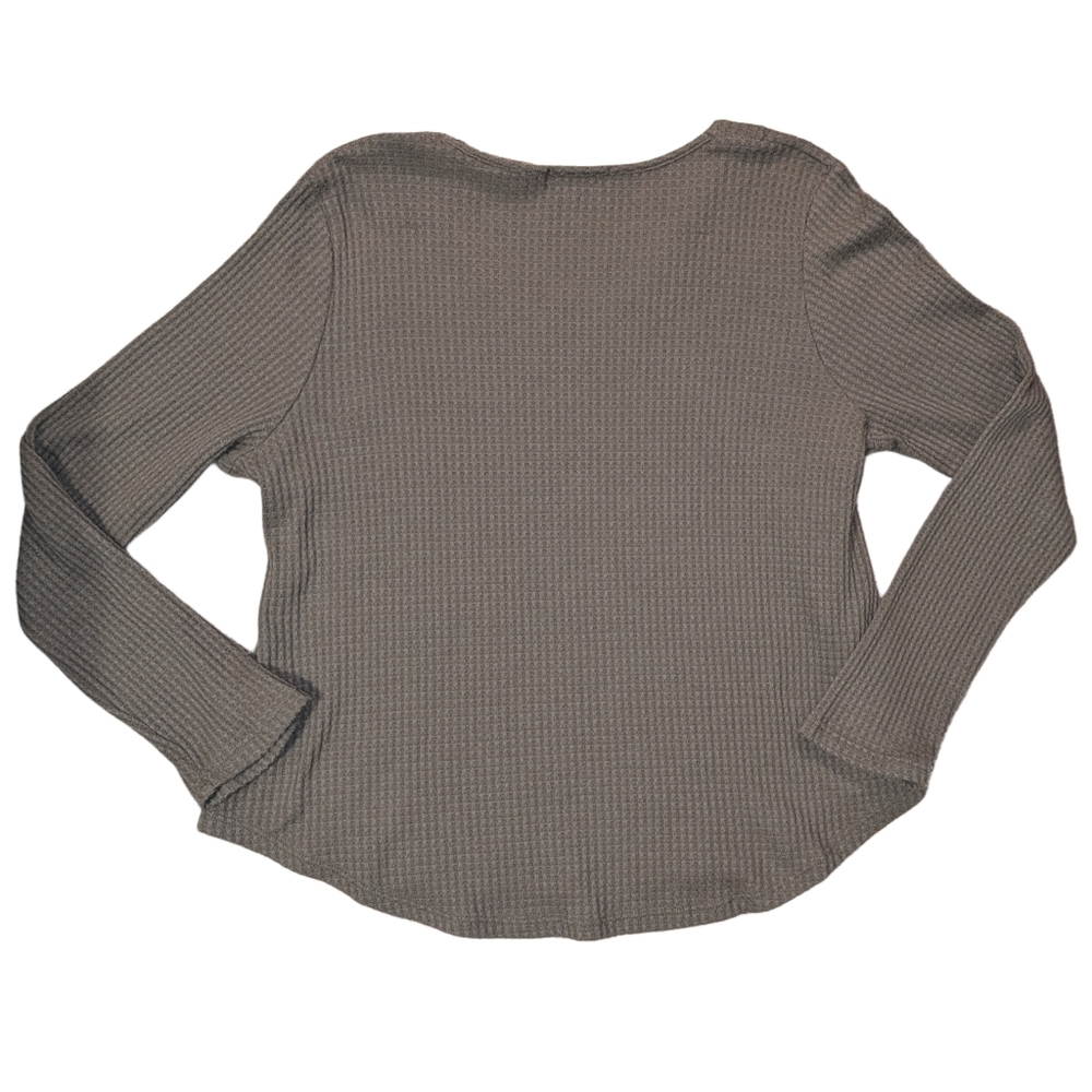 Altar'd State V-Neck Waffle Knit  Thermal Long Sleeve Top, Size XL - Picture 6 of 8